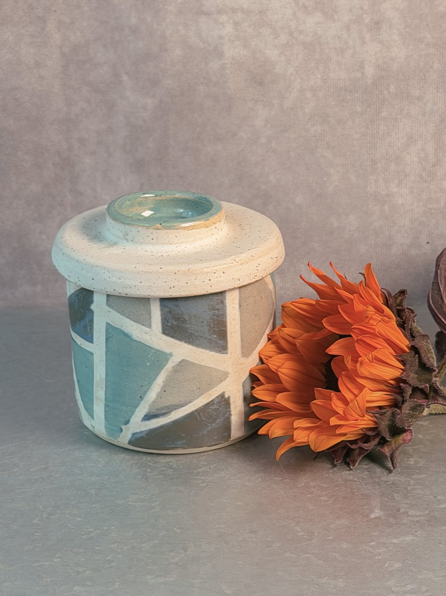 Mosaic French Butter Crock